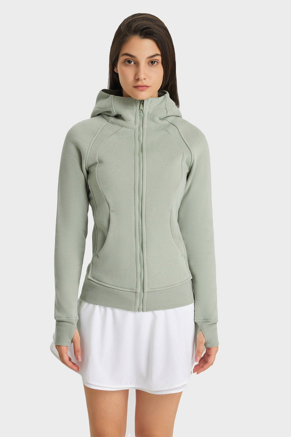 Millennia Zip Up Seam Detail Hooded Sports Jacket