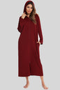 Zip Front Hooded Night Dress with Pockets